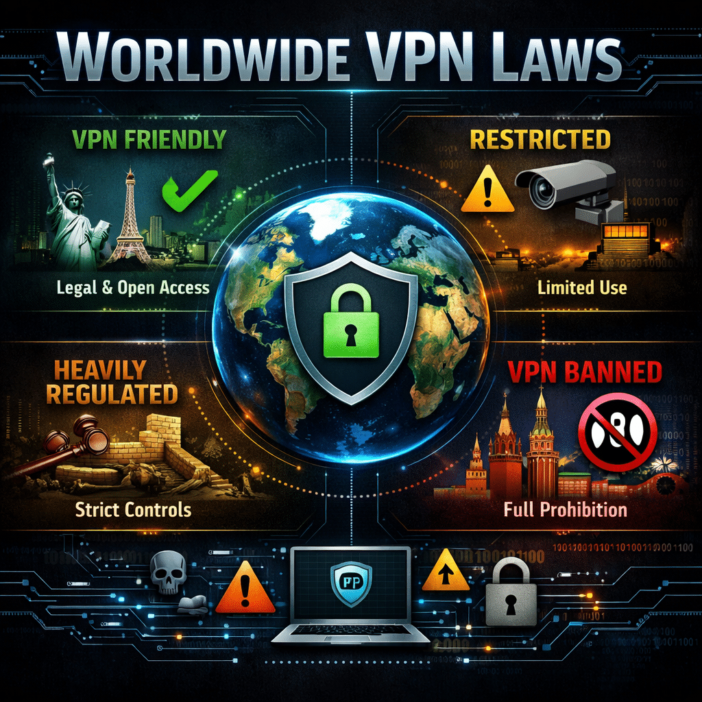 VPN Laws & Online Privacy Rules by Country (2026 Guide)